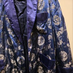 Mens Satin Dragon Lounging/Smoking Jacket