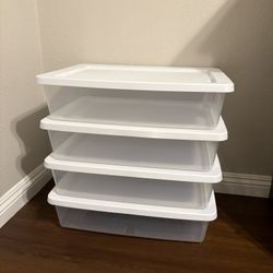 4 Plastic Storage Containers 