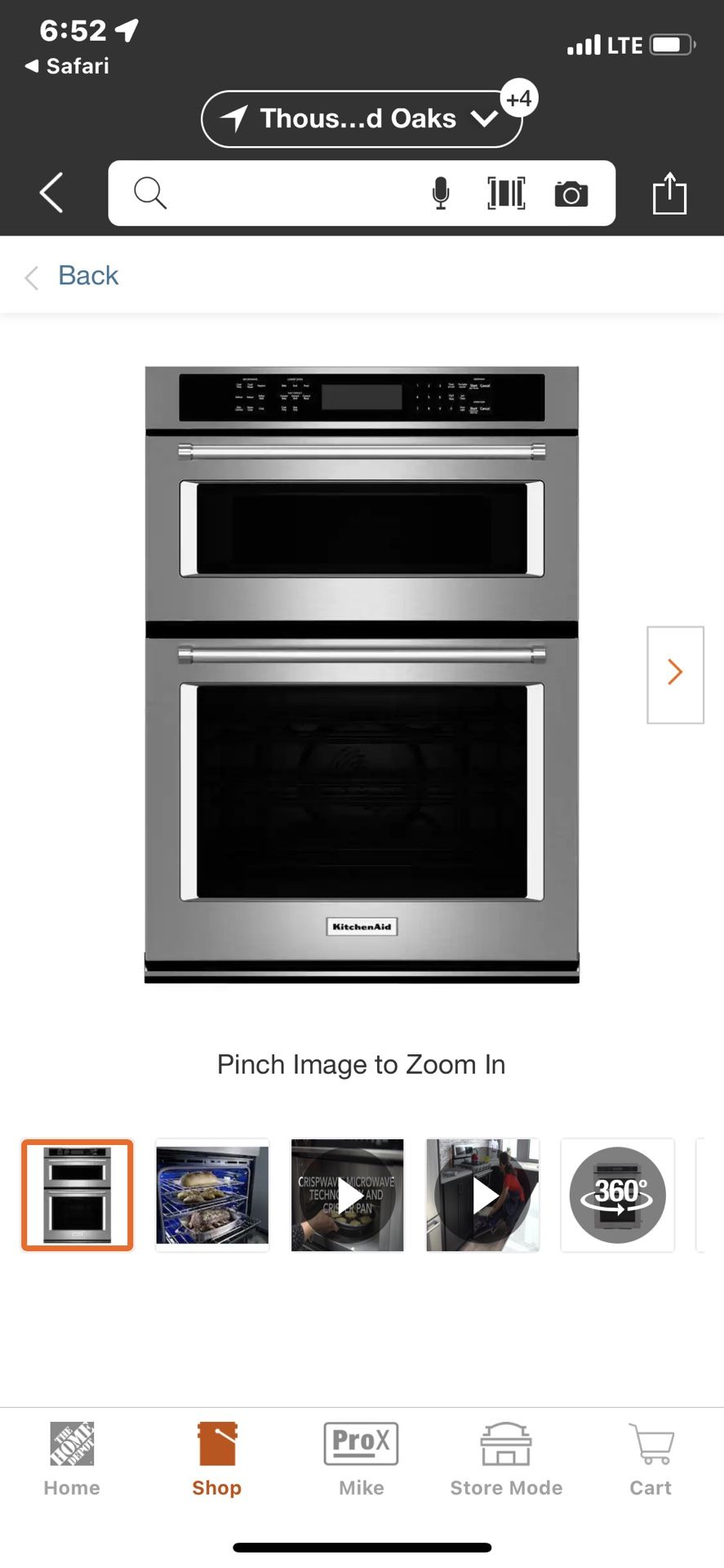 NEW NEVER USED KITCHEN AID 30” ELECTRIC OVEN MICROWAVE COMBO WITH A 5 YEAR EXTENDED WARRANTY FULLY TRANSFERABLE 2/15/23