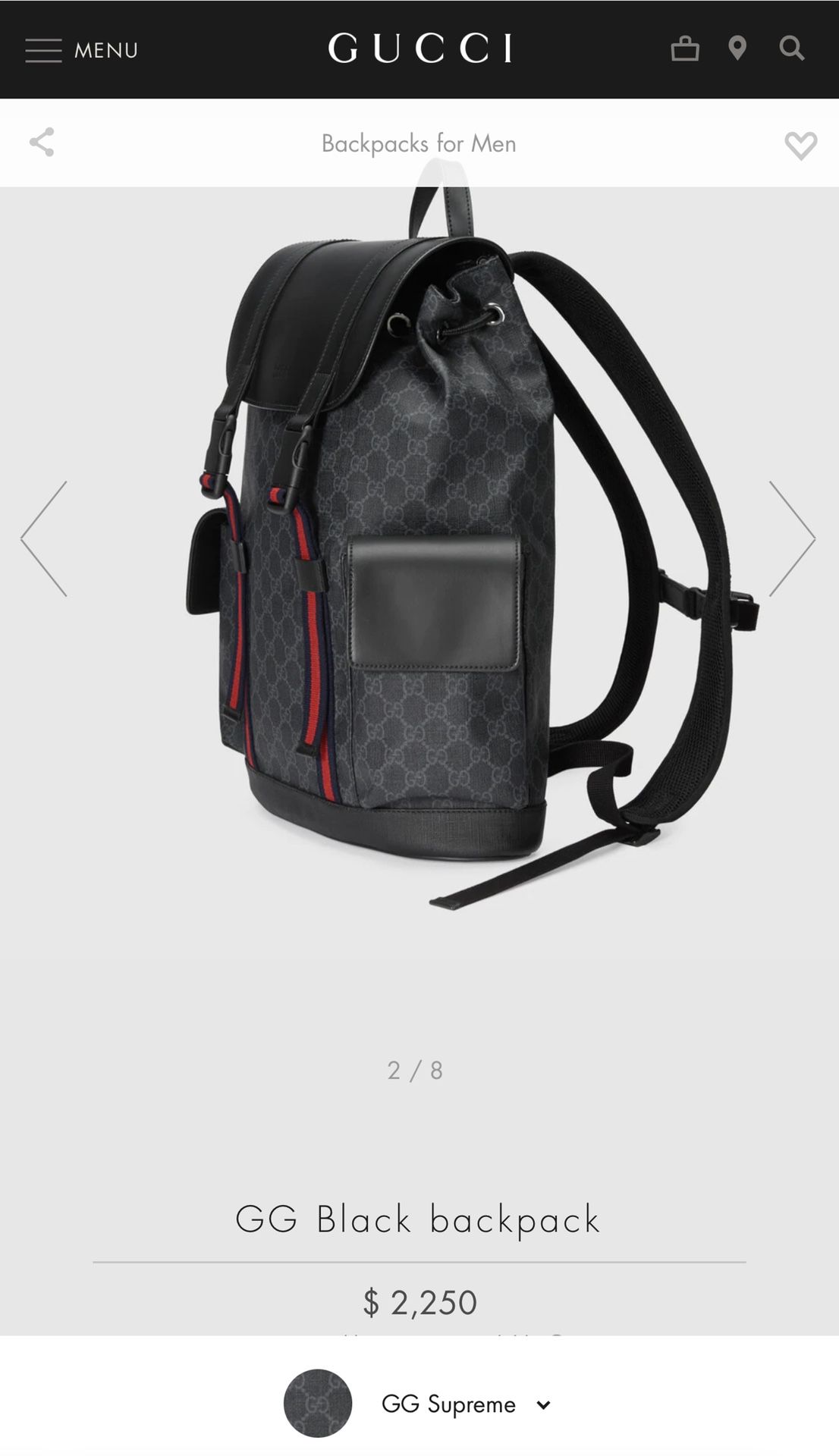 Gucci Mens Backpack 