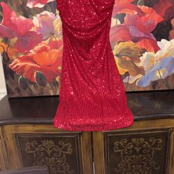 NWT Juniors size S Red Sequin Tube Mini Dress Priced Low To Sell Quick 