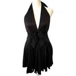 Stone Cold Fox Women's Revolve Black Satin Halter Harper Mini Dress in Size S 