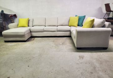 Oversized Beige Sectional Sofa