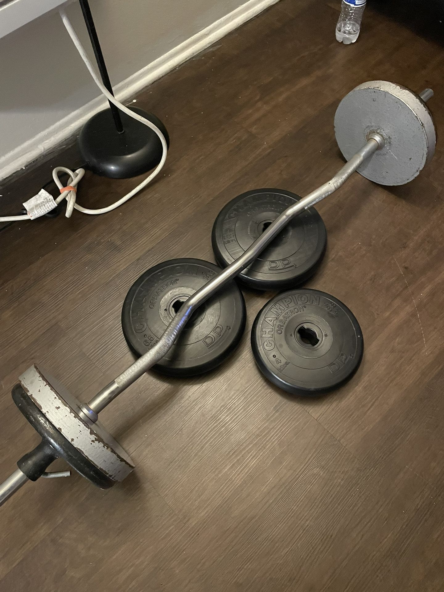 Curl Bar With 80 Pounds Of Weights