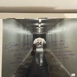 Pete Rose Signed 16x20 9 Inscriptions Fiterman / Rose Hologram