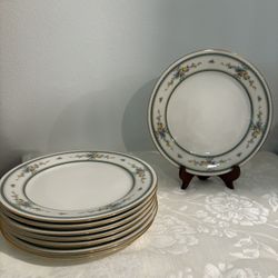 8 Noritake AMENITY Dinner Plates 10 1/2" Japan 7228 Excellent