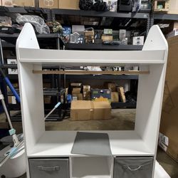 NACHES Kids Dress Up Storage Rack With Mirror 