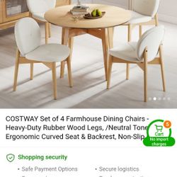 3 White Dining Chairs