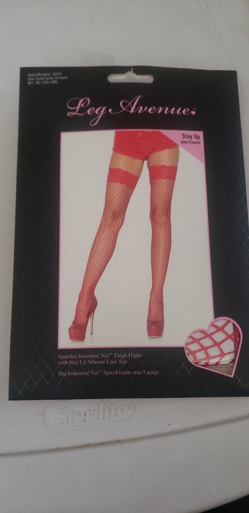 Leg Avenue Thigh High Pantyhose RED