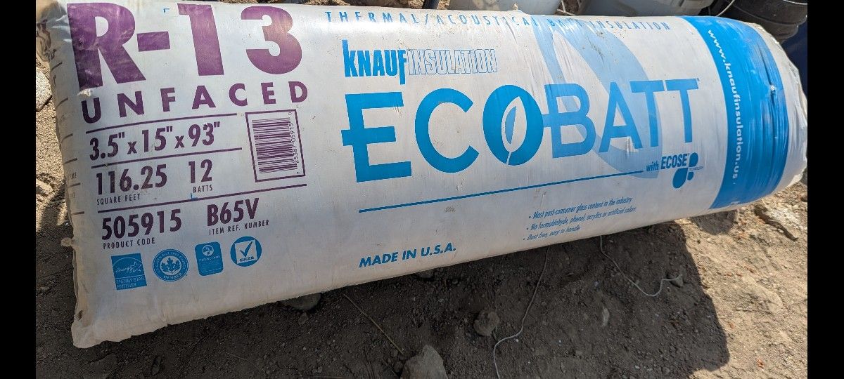 Knauf Ecobatt R-13 Unfaced Fiberglass Insulation