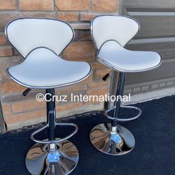 New 2 White Bar Stools 
