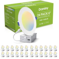 DAMINY 24 Pack 6 Inch LED Recessed Lighting