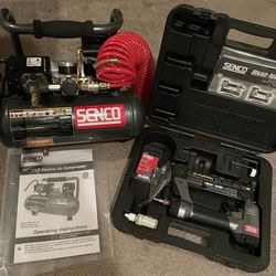 SENCO PC1010 1/2 HP 1 Gallon Oil-Free Compressor & *NEW*SENCO FinishPro 10 Pin Nailer(see Description)