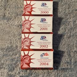 4 Silver Proof Sets United States Mint