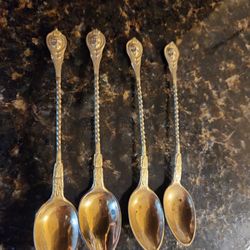 Set Of 4 Antique Tea Spoons