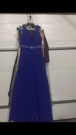 Beautiful blue dress with silver embellishment