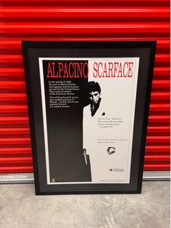Framed art decor, Scarface movie poster