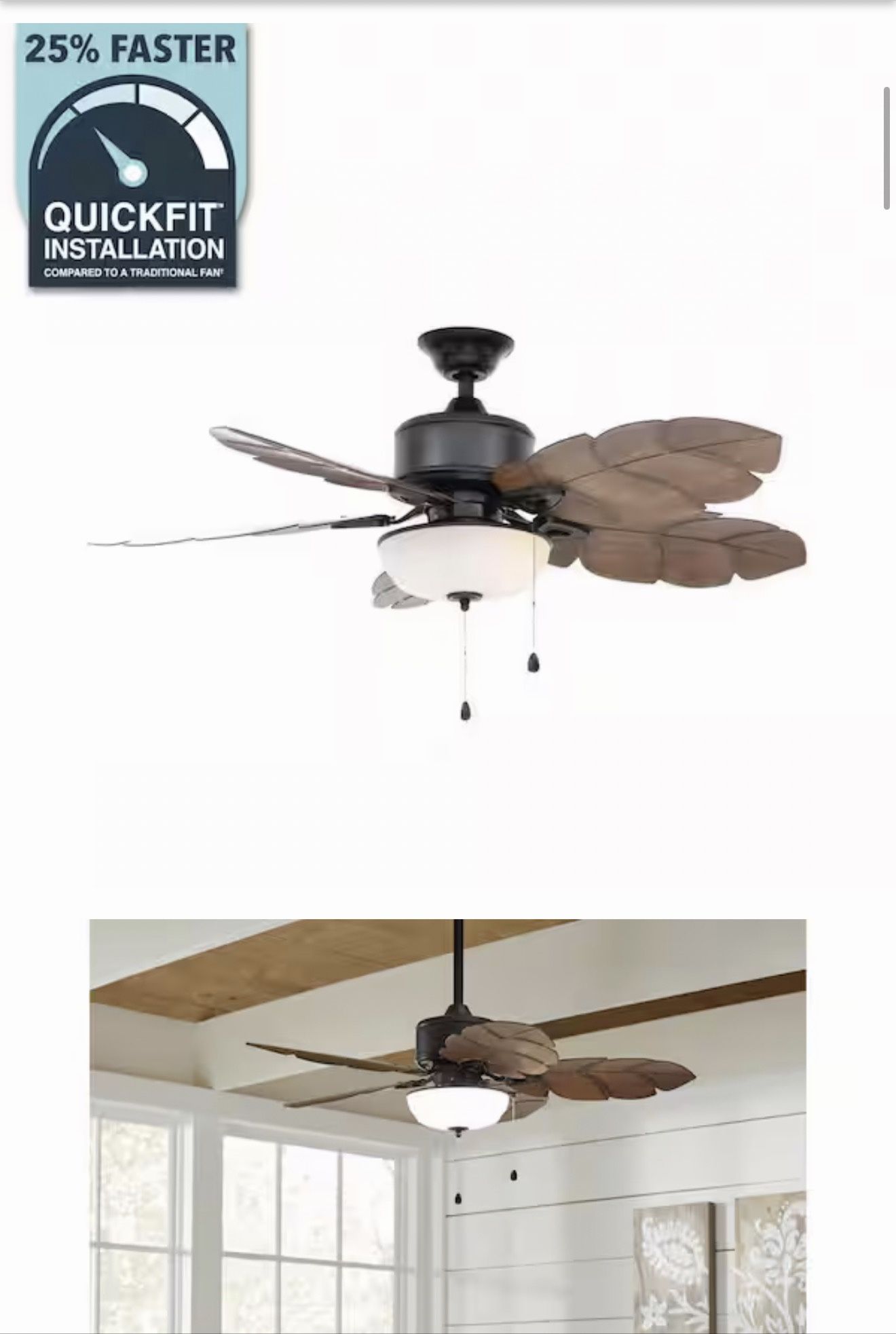 Ceiling Fan Outdoor 52” Palm Cove