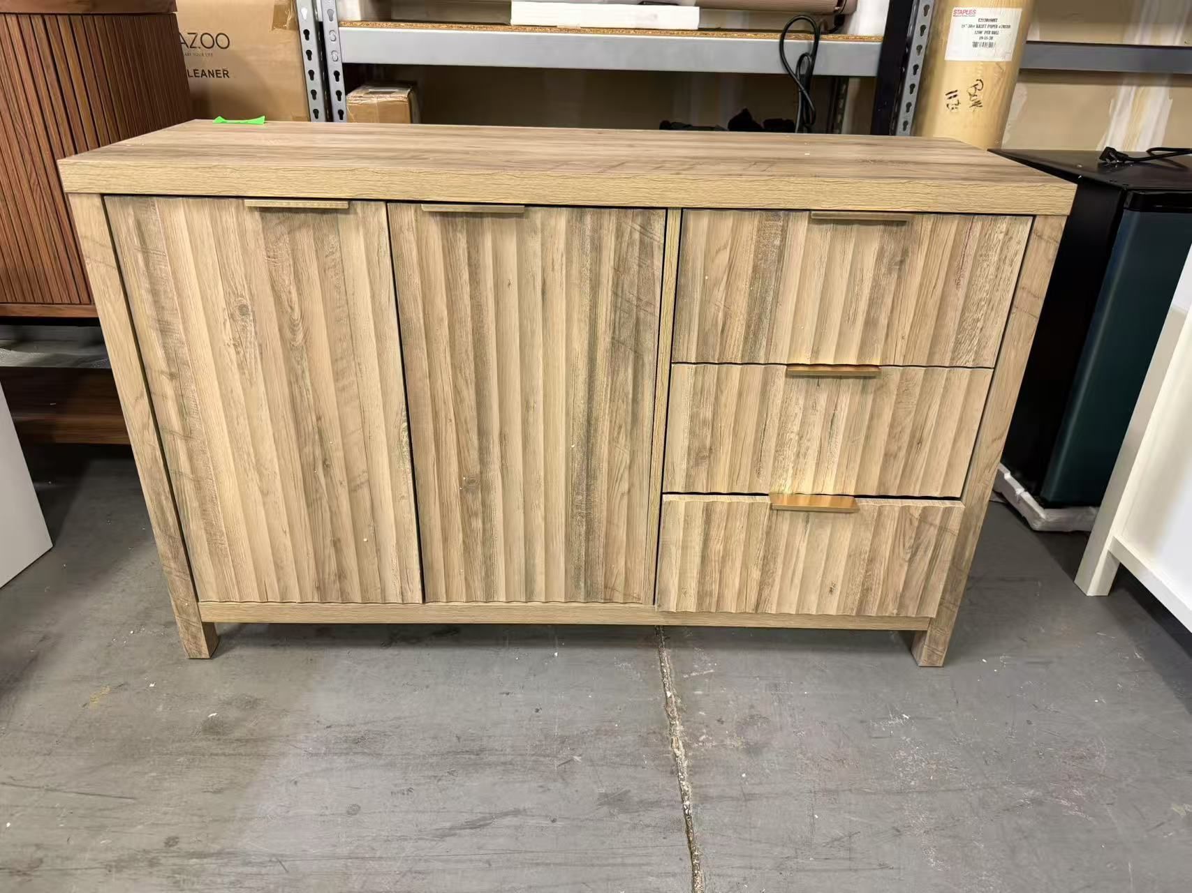 New Sideboard Buffet Cabinet with Storage, 47" Modern Credenza with 3 Drawers
