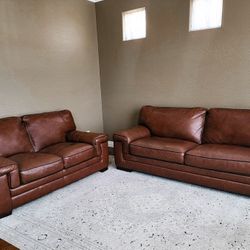 Leather Sofa and Loveseat - LIKE NEW