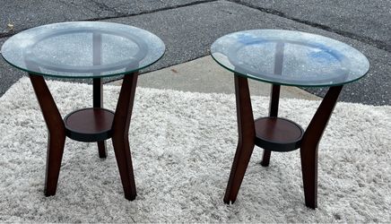 Ashley Furniture Fantell Side Tables - Dark Brown - End tables
