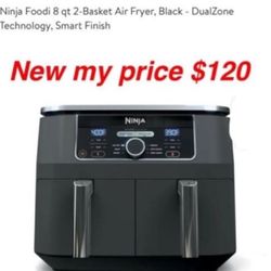New Ninja foodie 2 basket air  fryer dual zone technology $120 firm cash only East Palmdale 
