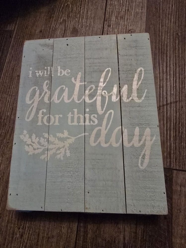 Cute Light Teal Grateful Sign