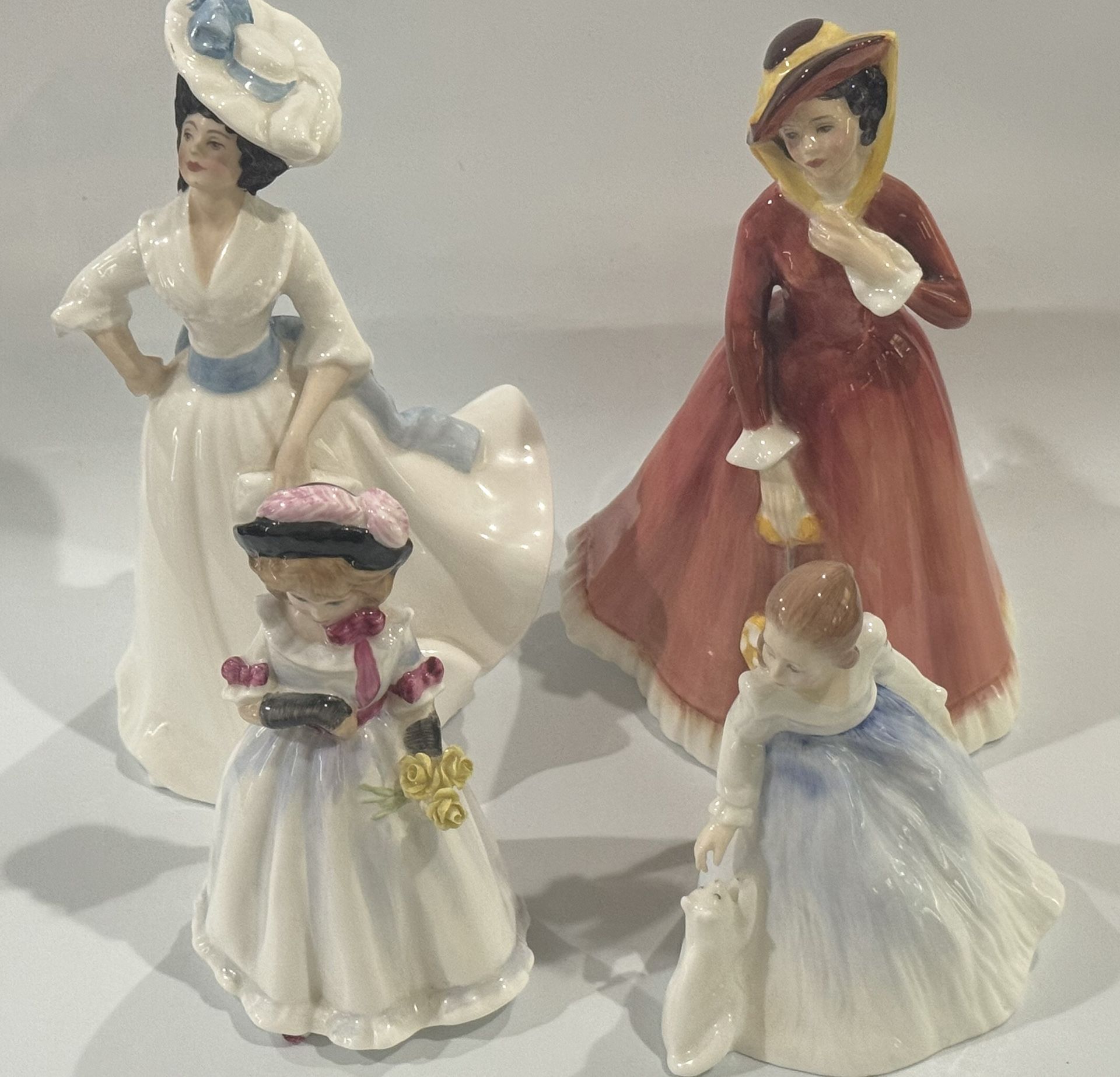 4 Royal Daulton Figurines-Margaret 1981-Julia 1974-Andrea 1984-Sharon 1983