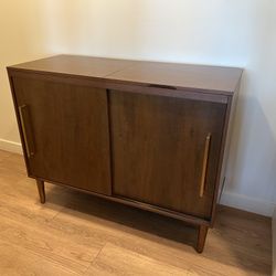 MCM Vintage Record Player Cabinet W/ Storage 