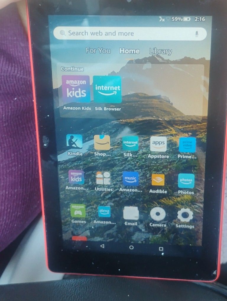 KINDALL. TABLET WITH. FIRE