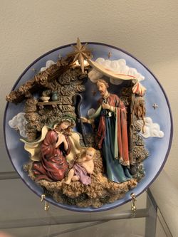 Nativity Scene 12” Plate With Easel