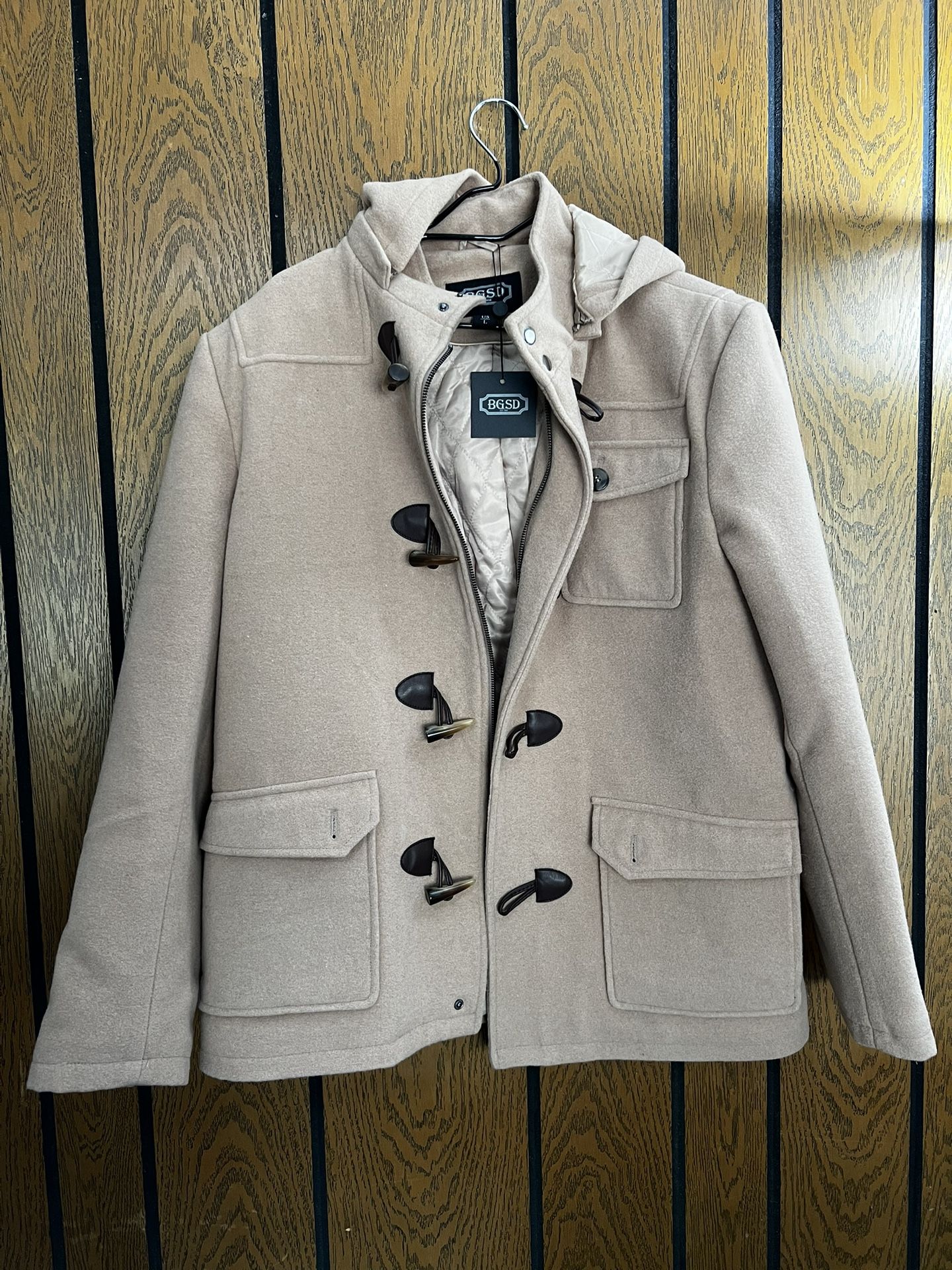 BGSD Men Benjamin Wool Blend Single Breasted Walking Toggle Duffle Coat