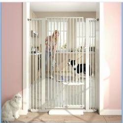 55.11" Extra Tall Cat Gate 29.5-40.6 Wide Pat Gate with Small Cat Door Safety Pet Gate NO Drilling Pressure Mount