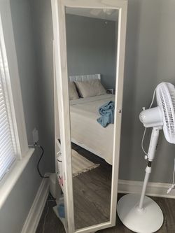 White Vanity Stand Up Mirror. $80 OBO