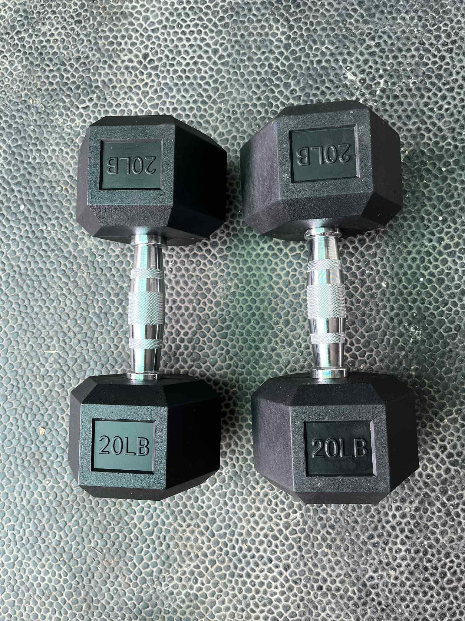 20lbs Rubber Coated Dumbbells