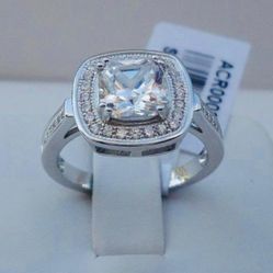 925 Solid Sterling Silver with Rodhium over Size 6