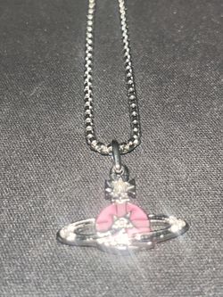 Vivienne Westwood Pink Saturn Necklace