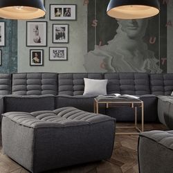 Modern Modular Dark Grey Sectional Sofa Couch $50 Down With Financing (ask For Prices )