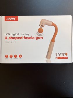 MDHL U-Shaped Fascia Gun MD-XY-11 | LCD Digital Display Massage Gun | 4 Massage Heads