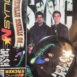 vintage NSYNC folder sticker pin button bundle lot y2k Sealed