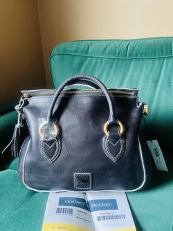 DOONEY & BOURKE FLORENTINE NAVY BLUE MEDIUM SAVANNAH SATCHEL BAG HARD TO FIND!!