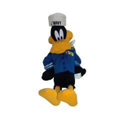 Daffy Duck In Navy Uniform 17" H  Plush Stuffed Animal Nanco Looney Tunes Vtg