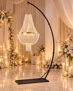 Brand New Crystal Chandeliers with Stands – 9 Available