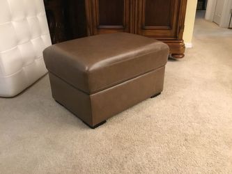 Light Brown Leather Ottoman