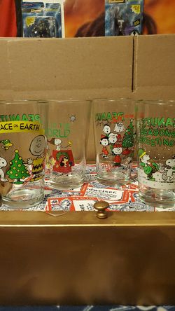 Merry Christmas Charlie Brown! glass cups