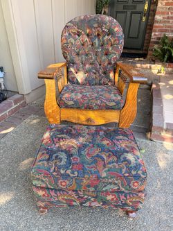 Vintage Reclining Chair & Ottoman