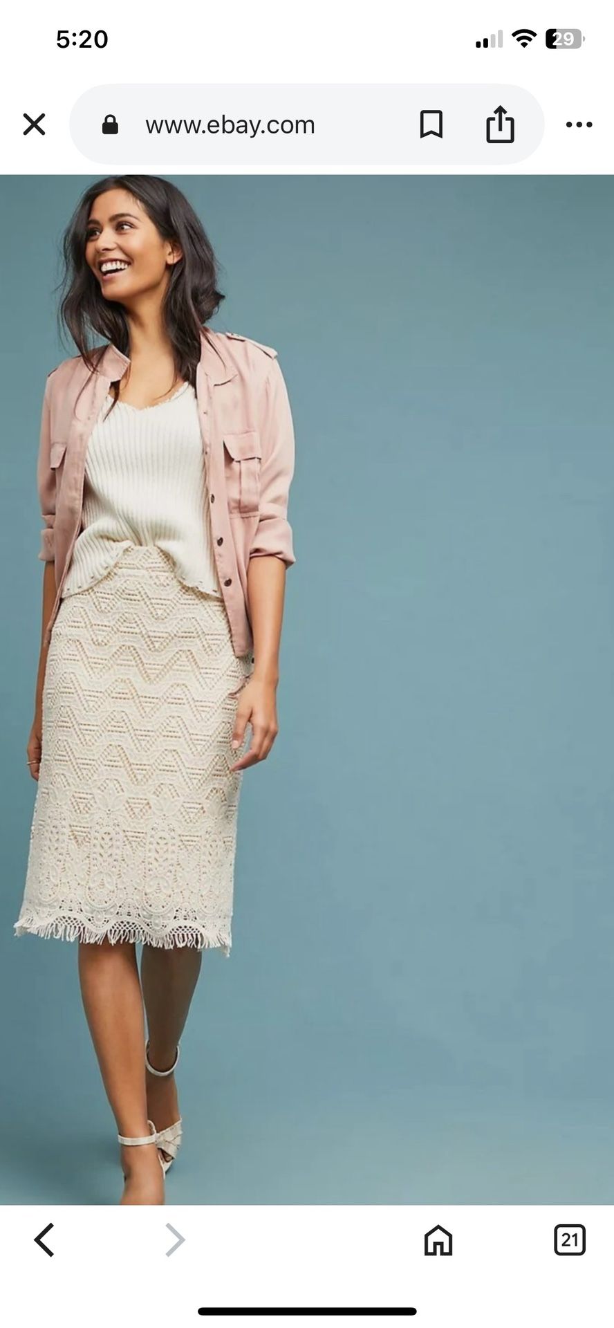 Maeve By Anthropologie Crochet Pencil Skirt-Size 8