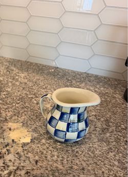 Mackenzie Childs Royal Check creamer