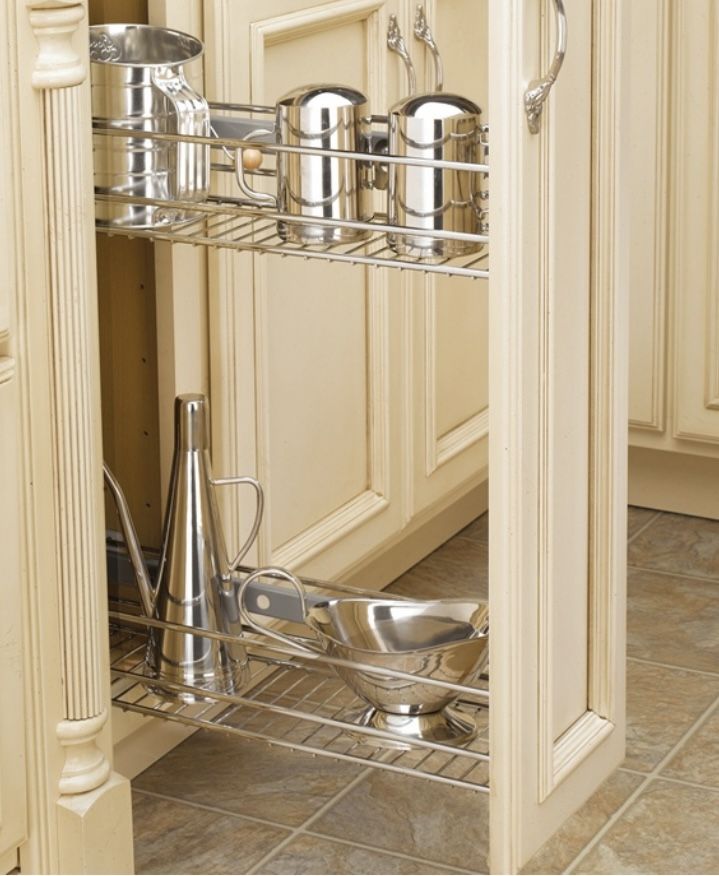 Rev a Shelf 548-06CR-1 5-1/2" Wide Two-Tier Pullout Base Organizer for 9" Base Cabinet