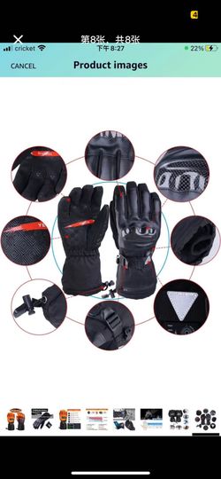 Heated Gloves for Men Women - with 7.4V 5000 mAh Battery Motorcycle  Outdoor Work Rechargeable